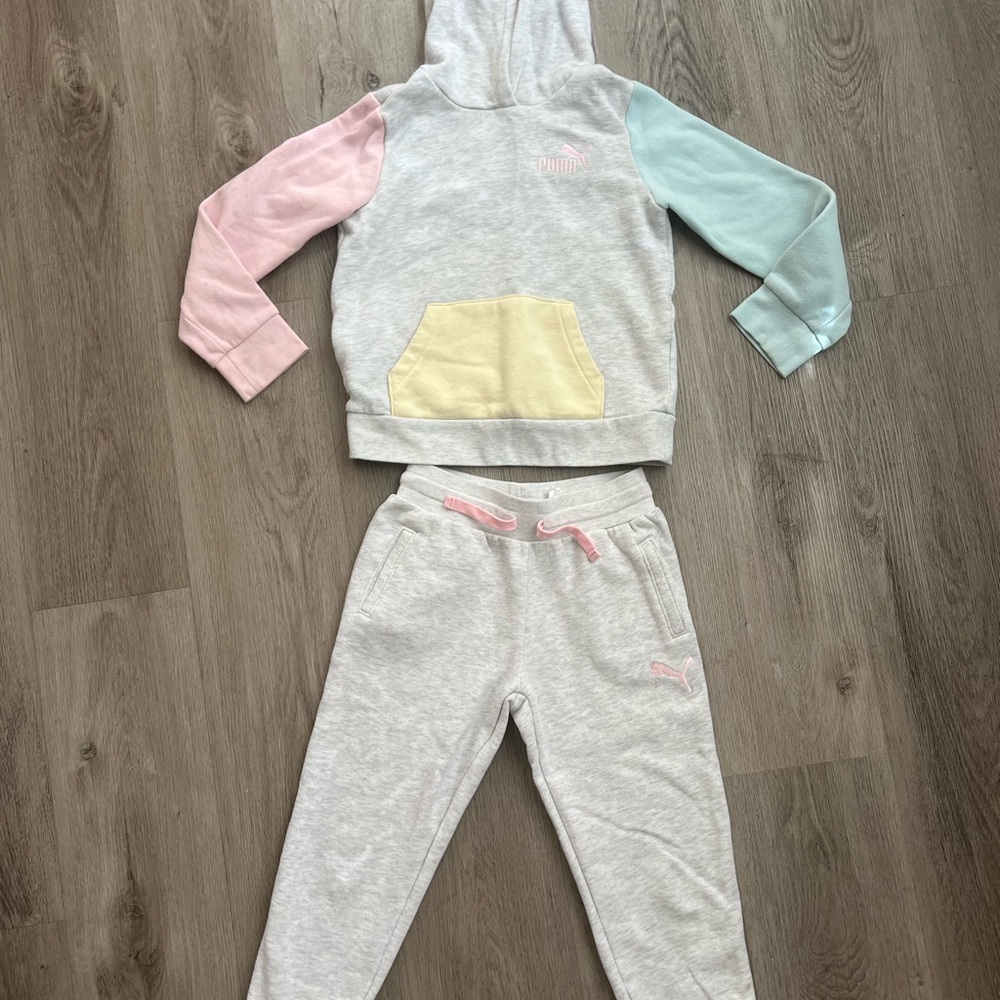 Puma Kids' Pastel Hoodie and Joggers Set sz 7y